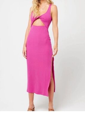 L* Space x Revolve Nico Cut Out Midi Dress - Pink- Reversible— L